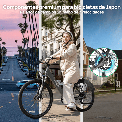 Oryxearth Bicicleta elétrica de 250 W, motor de 25 kmh, Pedelec Citybike E-Bike, bicicleta elétrica de 7 velocidades com sensor de binário para adultos, bicicleta elétrica de trekking, autonomia de 80 u2013 100 km