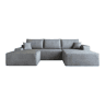 Sofá modular de canto de 270 cm - chaise longue em L, assento profundo, modular sem montagem - Cinzento
