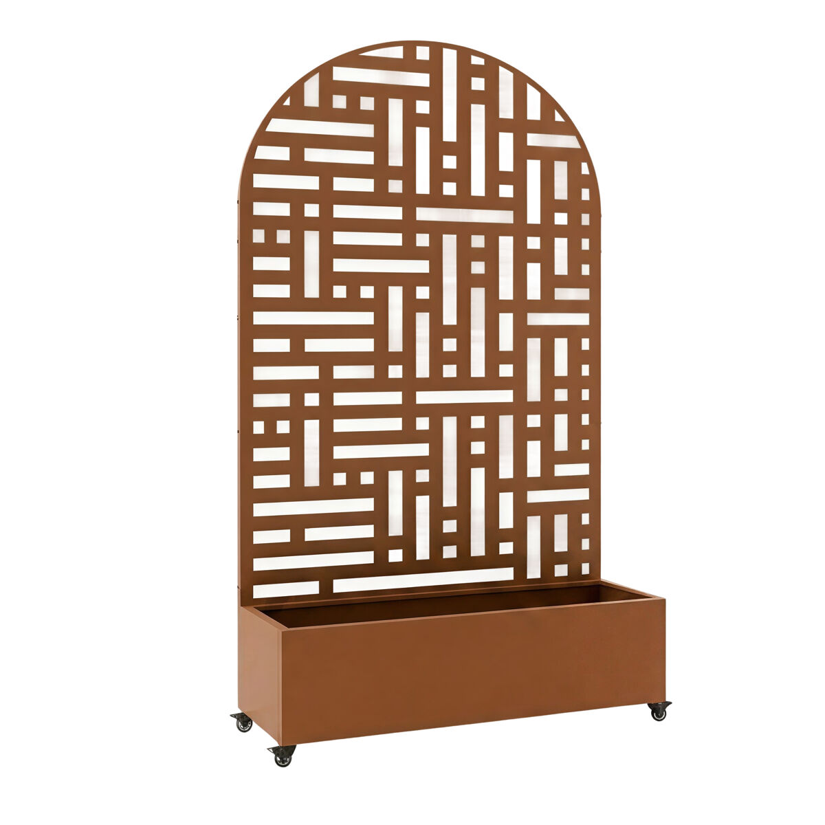 Biombo Bernalda jardinera diseño arco redondeado acero [casa.pro] 