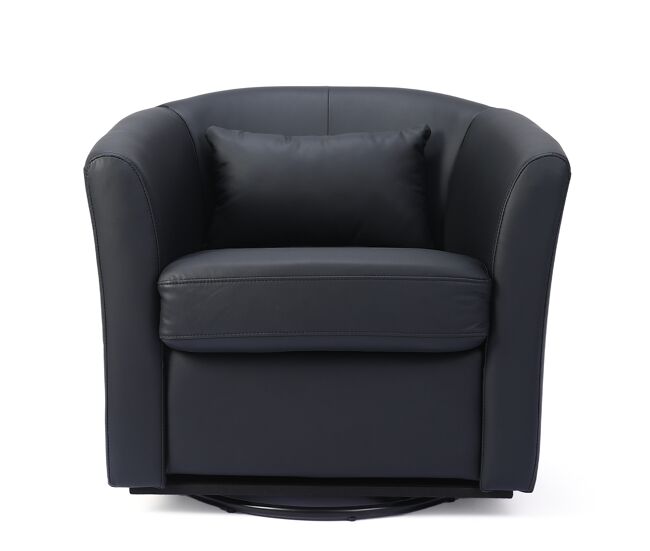 Sillón giratorio giratorio 360° de piel sintética de alta calidad, sillas redondas acolchadas con espacio de almacenamiento, sillón moderno de relax