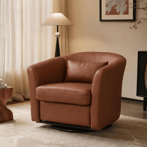 Poltrona giratória a 360° em pele sintética de alta qualidade, poltrona redonda estofada com espaço de arrumação,poltrona de descanso moderna com aspeto de veludo para o quarto. Poltrona giratória a 360° em pele sintética de alta qualidade, poltrona redonda estofada com espaço de arrumação,poltrona de descanso moderna com aspeto de veludo para o quarto.