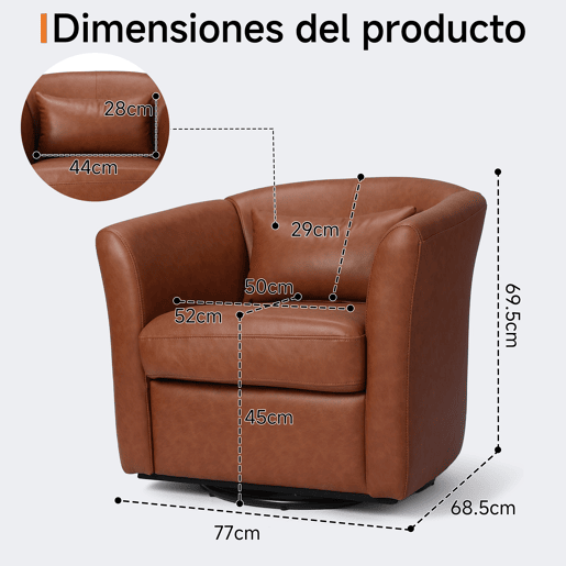 Poltrona giratória a 360° em pele sintética de alta qualidade, poltrona redonda estofada com espaço de arrumação,poltrona de descanso moderna com aspeto de veludo para o quarto. Poltrona giratória a 360° em pele sintética de alta qualidade, poltrona redonda estofada com espaço de arrumação,poltrona de descanso moderna com aspeto de veludo para o quarto.