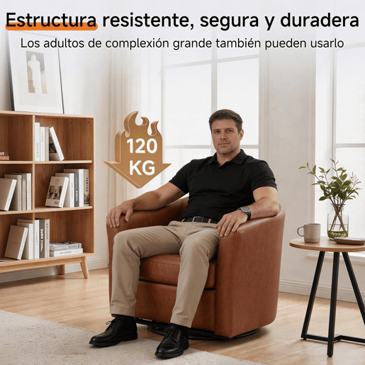 Poltrona giratória a 360° em pele sintética de alta qualidade, poltrona redonda estofada com espaço de arrumação,poltrona de descanso moderna com aspeto de veludo para o quarto. Poltrona giratória a 360° em pele sintética de alta qualidade, poltrona redonda estofada com espaço de arrumação,poltrona de descanso moderna com aspeto de veludo para o quarto.