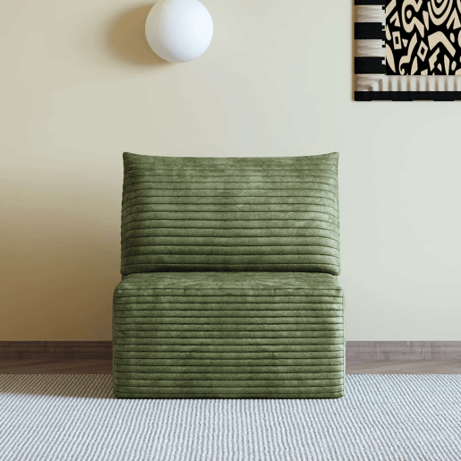Sofá relax individual 95 x 70 cm - modular em tecido tipo veludo suave - Verde Sofá relax individual 95 x 70 cm - modular em tecido tipo veludo suave - Verde