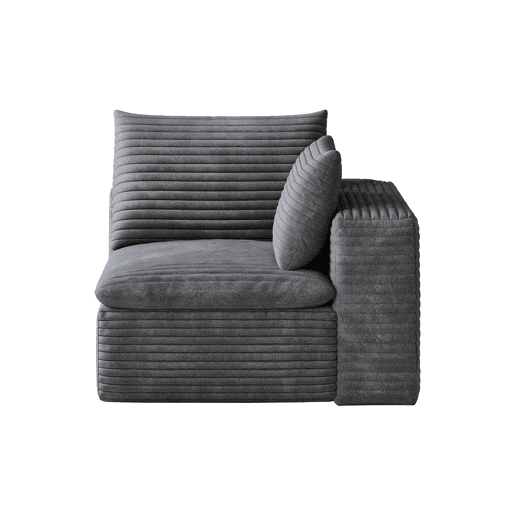 Sofá relax 90x90x60 cm - assento individual estofado em tecido com espuma - cinzento escuro