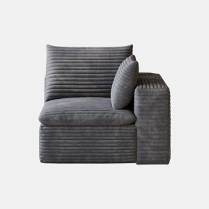 Sofá relax 90x90x60 cm - assento individual estofado em tecido com espuma - cinzento escuro