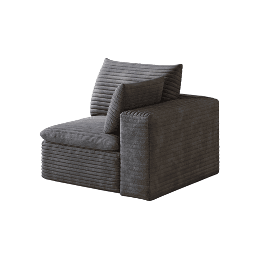 Sofá relax 90x90x60 cm - assento individual estofado em tecido com espuma - cinzento escuro
