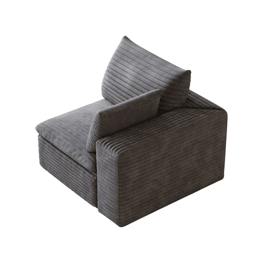 Sofá relax 90x90x60 cm - assento individual estofado em tecido com espuma - cinzento escuro