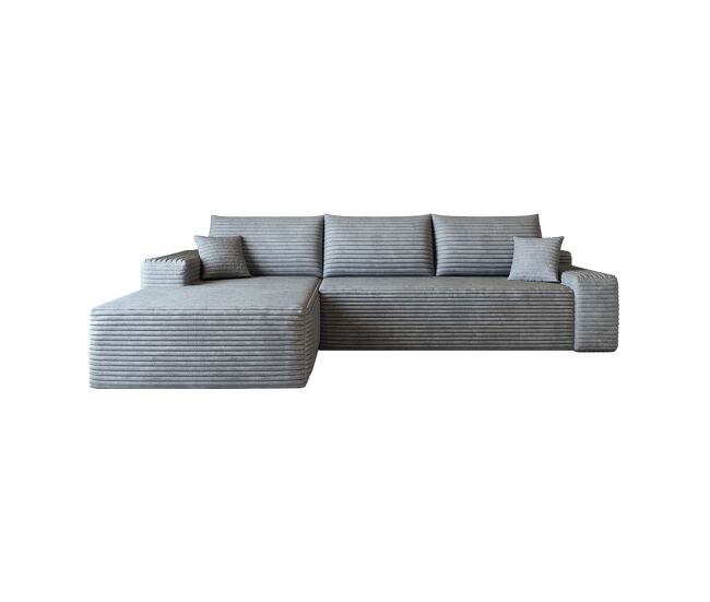 Sofá modular esquinero 270cm - chaise longue en l, asiento profundo, sin montaje, modular comprimido - gris