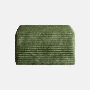 Puf decorativo 65x60x38 cm - assento almofadado em veludo com enchimento de espuma, estilo moderno - Verde