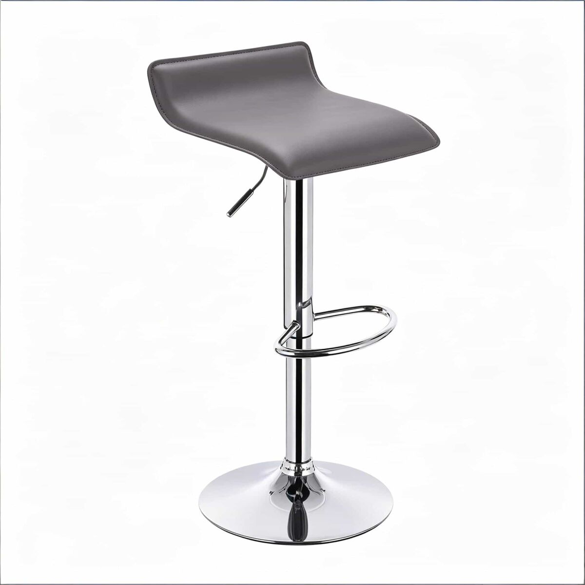 Taburete alto - giratorio, asiento cómodo para cocina y comedor - gris
