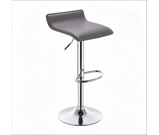 Taburete alto - giratorio, asiento cómodo para cocina y comedor - gris