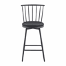 Banco de bar de 75 cm - Estilo Windsor industrial, assento almofadado, estrutura metálica, design vintage minimalista - Preto