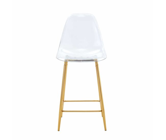 Taburetes de bar 2 unidades 51x51x76 cm - diseño moderno transparente con estructura metálica para cocina, barra o comedor - dorado