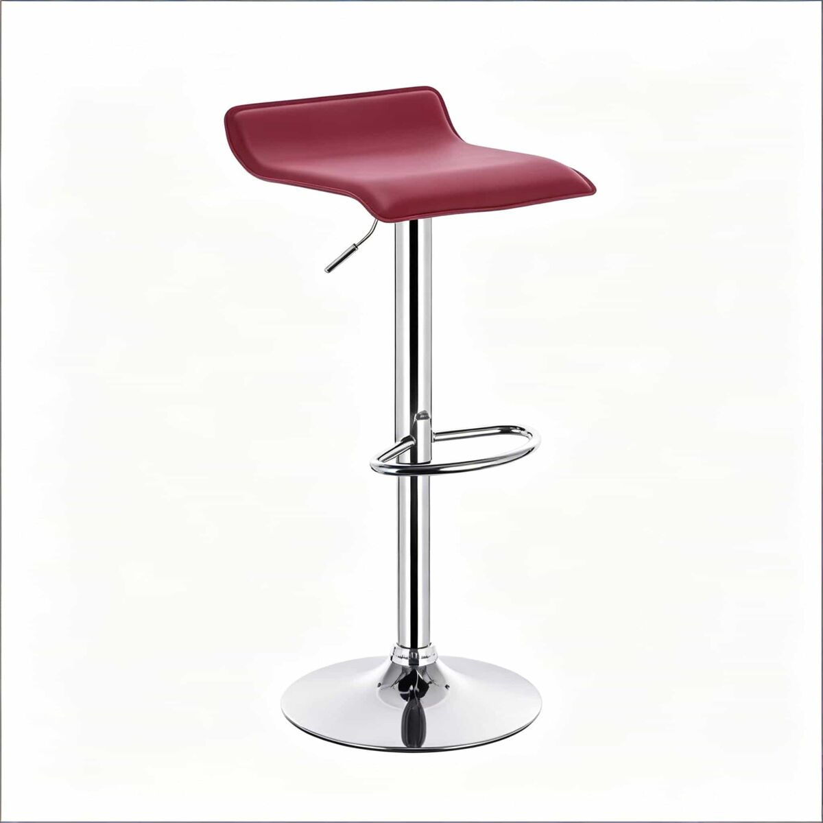 Taburete alto giratorio - asiento acolchado elegante para cocina, barra y comedor - rojo vino