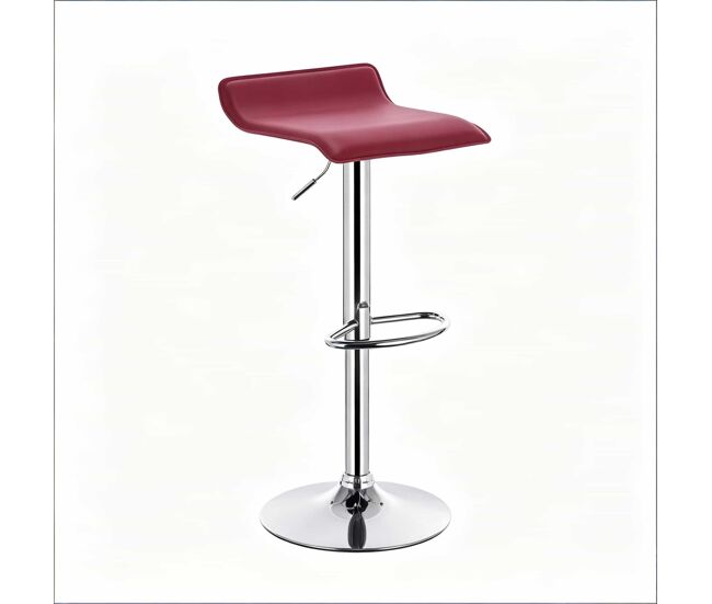 Taburete alto giratorio - asiento acolchado elegante para cocina, barra y comedor - rojo vino