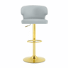 Conjunto de 2 bancos de bar 49,7 x 45 x 110 cm u2014 altura ajustável, giratório a 360°, com encosto e apoio para os pés u2014 cinzento claro