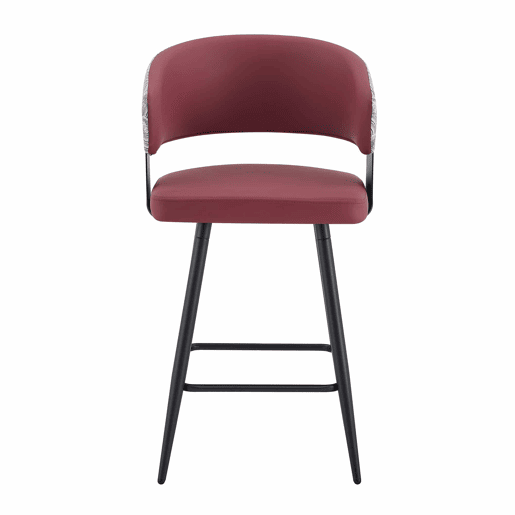Cadeira de jantar - Estofada, com encosto e braços, estilo minimalista Mid-Century para casa, cozinha, hotel e restaurante - Vermelha Cadeira de jantar - Estofada, com encosto e braços, estilo minimalista Mid-Century para casa, cozinha, hotel e restaurante - Vermelha