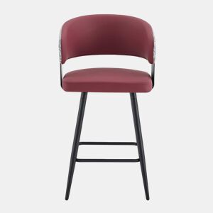 Cadeira de jantar - Estofada, com encosto e braços, estilo minimalista Mid-Century para casa, cozinha, hotel e restaurante - Vermelha