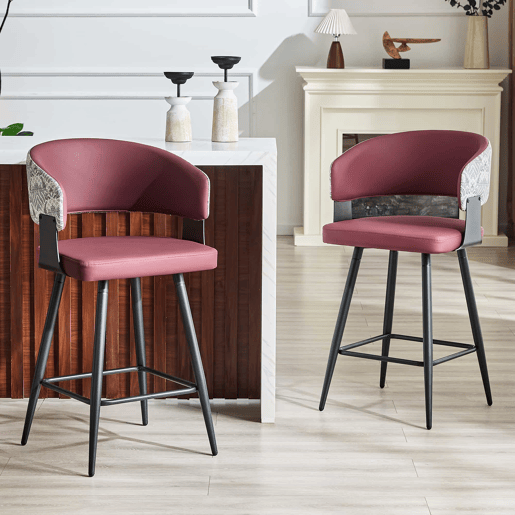 Cadeira de jantar - Estofada, com encosto e braços, estilo minimalista Mid-Century para casa, cozinha, hotel e restaurante - Vermelha Cadeira de jantar - Estofada, com encosto e braços, estilo minimalista Mid-Century para casa, cozinha, hotel e restaurante - Vermelha