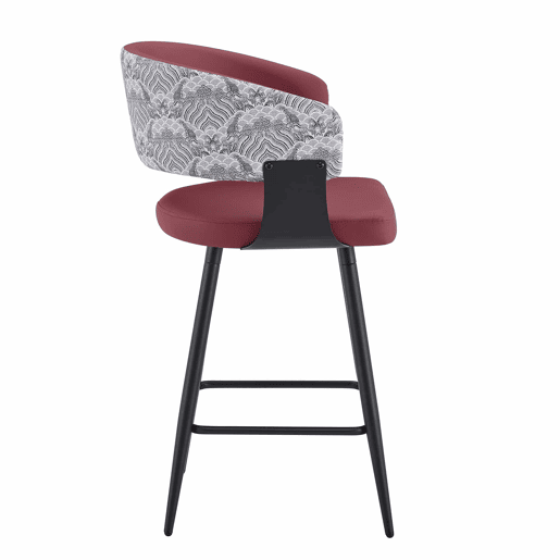 Cadeira de jantar - Estofada, com encosto e braços, estilo minimalista Mid-Century para casa, cozinha, hotel e restaurante - Vermelha Cadeira de jantar - Estofada, com encosto e braços, estilo minimalista Mid-Century para casa, cozinha, hotel e restaurante - Vermelha