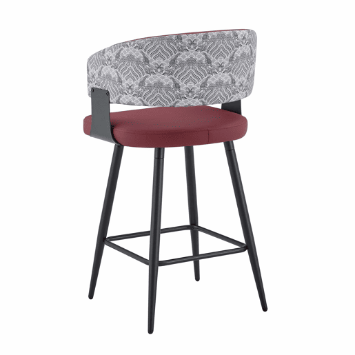 Cadeira de jantar - Estofada, com encosto e braços, estilo minimalista Mid-Century para casa, cozinha, hotel e restaurante - Vermelha Cadeira de jantar - Estofada, com encosto e braços, estilo minimalista Mid-Century para casa, cozinha, hotel e restaurante - Vermelha