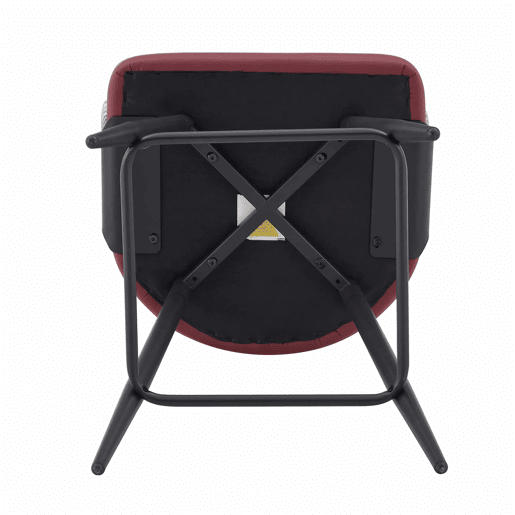Cadeira de jantar - Estofada, com encosto e braços, estilo minimalista Mid-Century para casa, cozinha, hotel e restaurante - Vermelha Cadeira de jantar - Estofada, com encosto e braços, estilo minimalista Mid-Century para casa, cozinha, hotel e restaurante - Vermelha