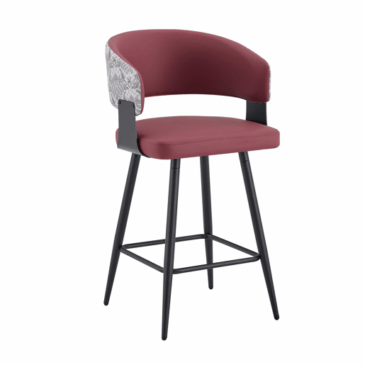 Cadeira de jantar - Estofada, com encosto e braços, estilo minimalista Mid-Century para casa, cozinha, hotel e restaurante - Vermelha Cadeira de jantar - Estofada, com encosto e braços, estilo minimalista Mid-Century para casa, cozinha, hotel e restaurante - Vermelha