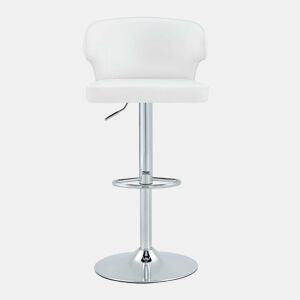 Bancos de bar, 2 unidades - altura ajustável, giratórios a 360°, com encosto e apoio para os pés - Branco