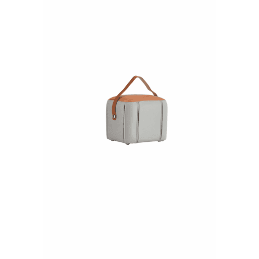 Banco otomano 31,5 x 24 x 29 cm - estofado com alça em couro PU, multifuncional para a sala de estar e o quarto - cinzento Banco otomano 31,5 x 24 x 29 cm - estofado com alça em couro PU, multifuncional para a sala de estar e o quarto - cinzento