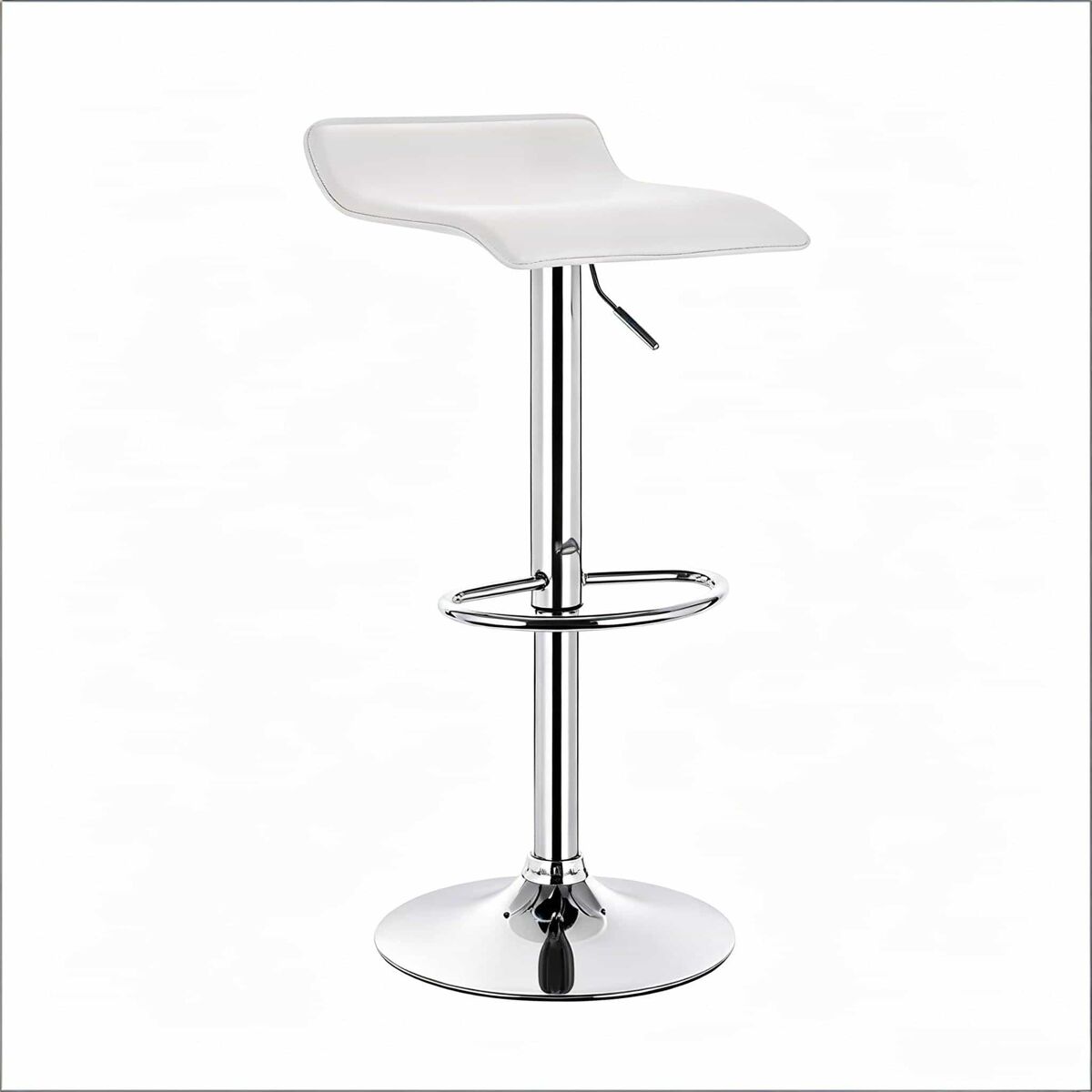 Taburete alto giratorio - silla de bar con asiento cómodo para cocina y comedor - blanco