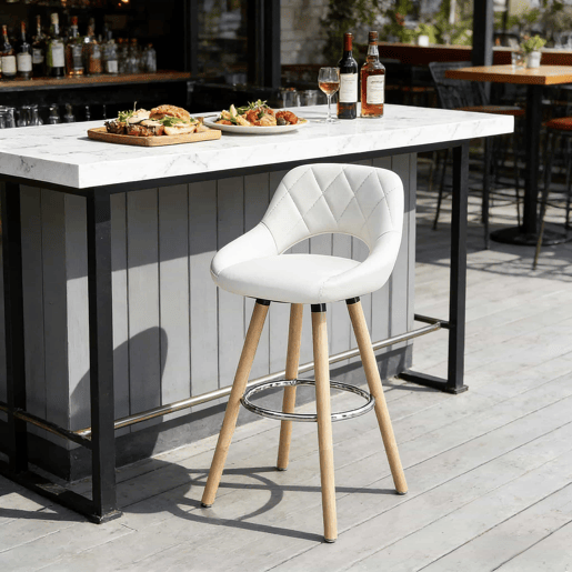 Banco alto - Multifuncional com encosto para cozinha e bar - Branco Banco alto - Multifuncional com encosto para cozinha e bar - Branco