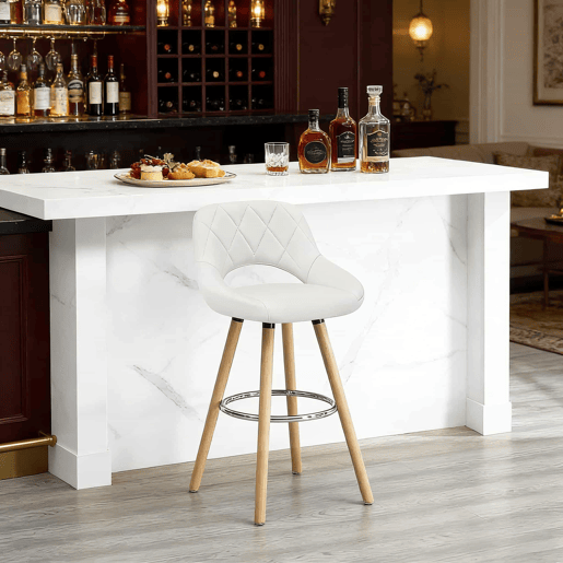 Banco alto - Multifuncional com encosto para cozinha e bar - Branco Banco alto - Multifuncional com encosto para cozinha e bar - Branco