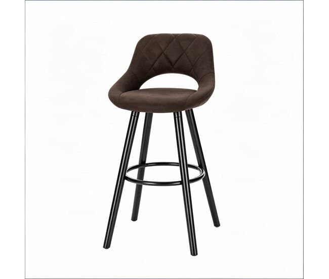 Taburetes altos 43 cm - multifuncional con respaldo para cocina y bar - marrón oscuro