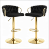 Bancos altos - Confortáveis, com almofada acolchoada e encosto, estilo elegante para cozinha e bar, conjunto de 2 - Preto