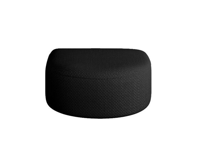 Puf otomano 87x84x38 cm - modular tapizado de chenilla, asiento acolchado versátil - negro