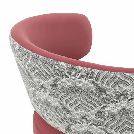 Cadeiras de jantar (2 unidades) u2013 estilo Mid-Century moderno, cadeiras retro com braços arredondados e encosto estampado, estofadas em couro sintético u2013 vermelho