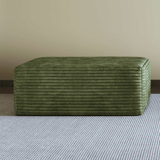 Apoio para os pés de sofá - Design modular estofado - Verde Apoio para os pés de sofá - Design modular estofado - Verde