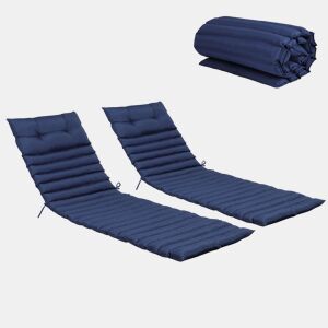 Almofadas para espreguiçadeira de exterior, 2 unidades u2013 almofadas de substituição para mobiliário de jardim, acolchoadas e confortáveis u2013 azul-marinho