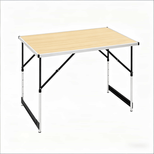 Mesa de campismo 100 x 60 cm u2013 dobrável, altura ajustável, para uso no exterior e no jardim u2013 Carvalho claro Mesa de campismo 100 x 60 cm u2013 dobrável, altura ajustável, para uso no exterior e no jardim u2013 Carvalho claro