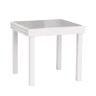 Mesa extensível para exterior, jardimterraço, alumínio e vidro temperado branco, 90-180x90x76 cm