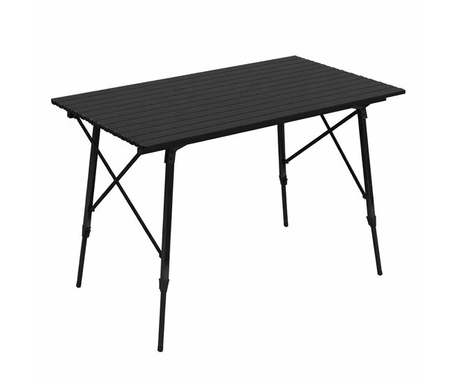 Mesa de camping - altura ajustable, plegable para exterior - negro