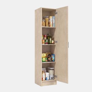 Armário de 1 porta, 37 x 180 cm, Multi Useful Microcemento Beige 37 x 180 x 37 cm