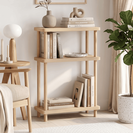 Estante de chão Nampernu de 3 níveis 62x40x18 cm Creme en.casa Estante de chão Nampernu de 3 níveis 62x40x18 cm Creme en.casa