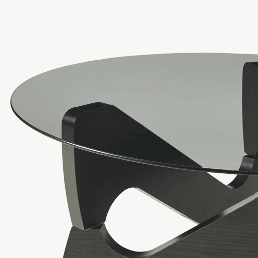 Mesa de centro Reypio tampo de vidro Ø70 x 35 cm Preto Cinzento en.casa Mesa de centro Reypio tampo de vidro Ø70 x 35 cm Preto Cinzento en.casa