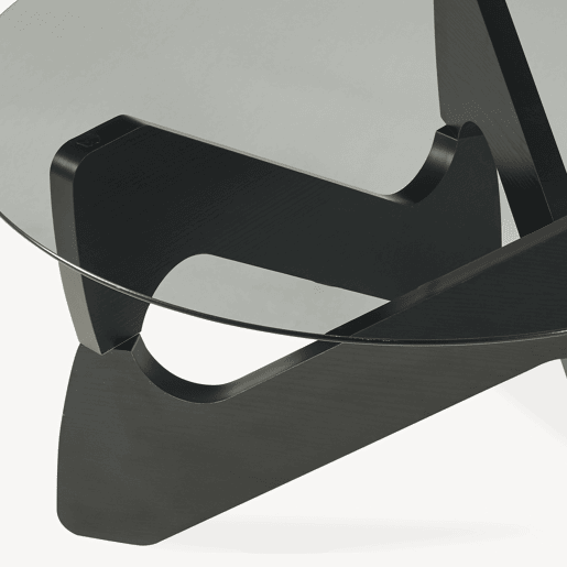 Mesa de centro Reypio tampo de vidro Ø70 x 35 cm Preto Cinzento en.casa Mesa de centro Reypio tampo de vidro Ø70 x 35 cm Preto Cinzento en.casa