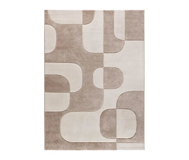 Alfombra geométrica crema lena, 200x290 cm - atticgo