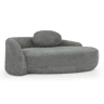 Sofá de 1 lugar em pelúcia teddy - design minimalista com linhas arredondadas, estofamento macio com almofadas, uso versátil para sala de estar, quarto e escritório - cinzento escuro