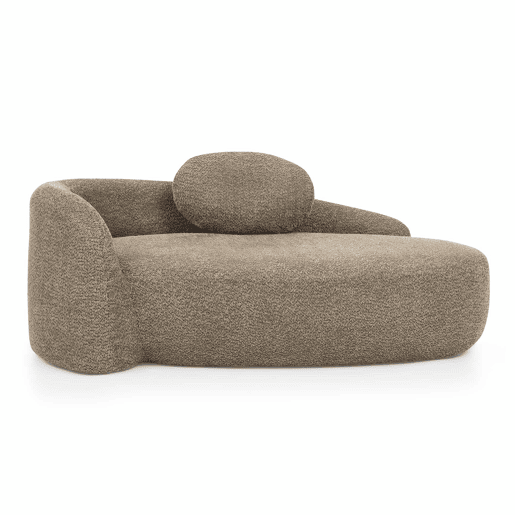 Sofá individual em tecido teddy fleece - design minimalista arredondado, estofamento macio com almofada, ideal para a sala de estar, quarto e escritório - castanho