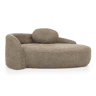 Sofá individual em tecido teddy fleece - design minimalista arredondado, estofamento macio com almofada, ideal para a sala de estar, quarto e escritório - castanho
